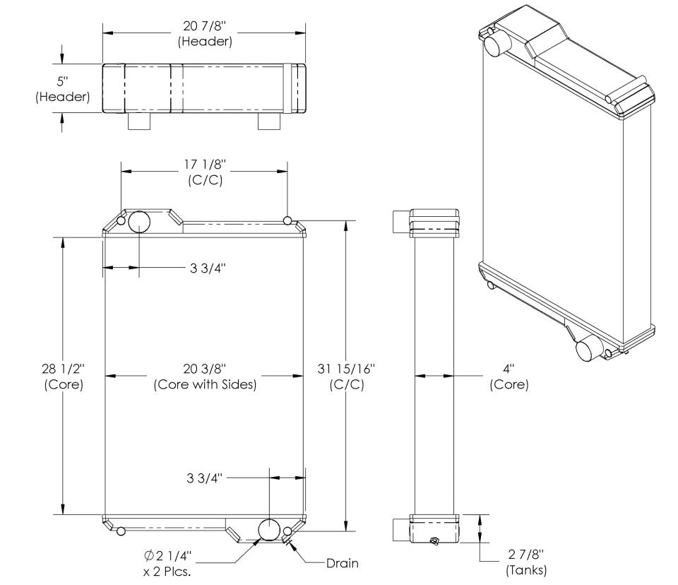 Pacific Radiator TK 26250 Tank